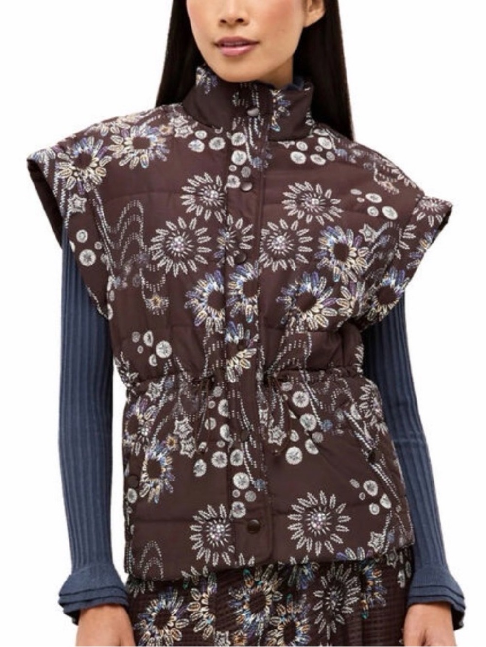 Marie Oliver Lyndon Quilted Vest Constellation Floral S/M